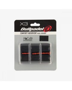 Bullpadel GB-1201 Black Padel Overgrips (3 Pack)