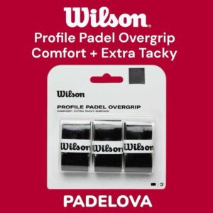 WILSON Profile Black Padel Overgrip Comfort Extra Tacky (3 Pcs Pack)