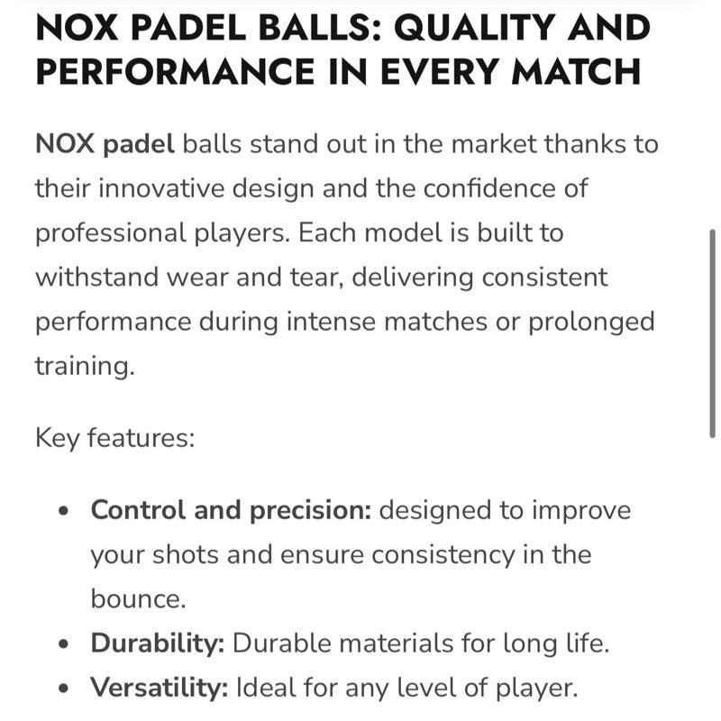 NOX Nerbo Bola Padel 3 Bola/kaleng - Gambar 3