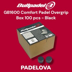[BOX 100] BULLPADEL GB1600 Comfort Smooth Overgrip Box 100 Pcs Hitam Padel